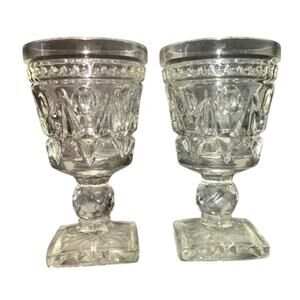 Colony, Park Lane Clear Liquor Cocktail set of 2 Cordials 3.5" Arch & Dot Design